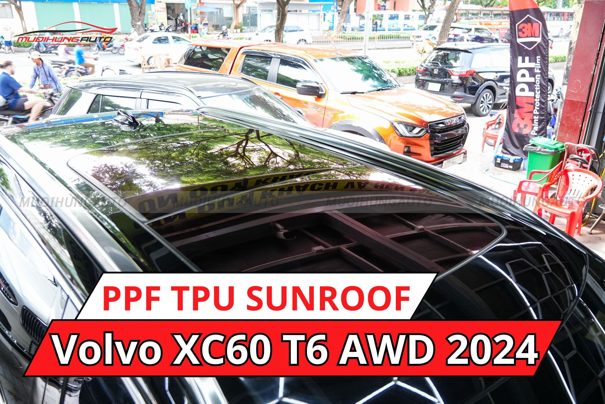 Volvo XC60 T6 AWD 2024 dán phim PPF TPU SUNROOF cách nhiệt cửa sổ trời