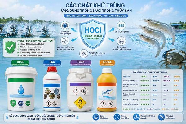 HOCL xử lý nước nuôi trồng
