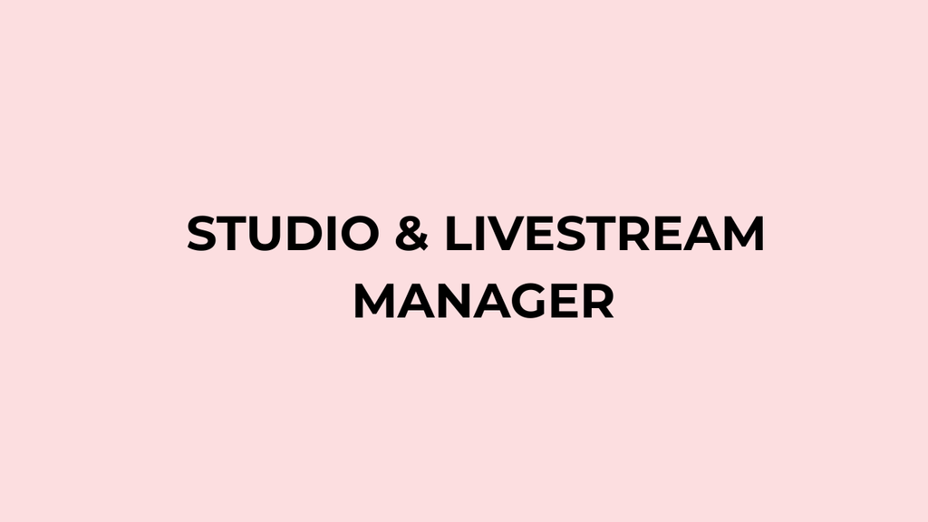 STUDIO & LIVESTREAM MANAGER