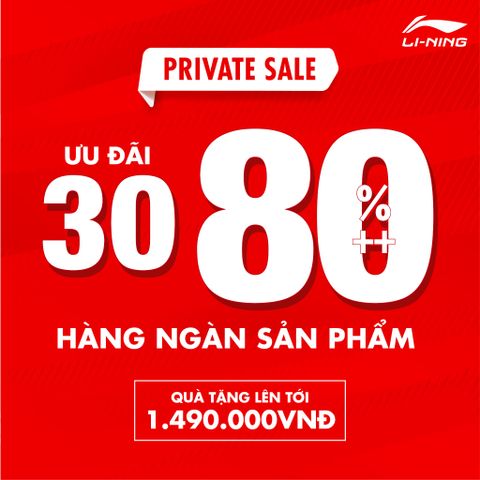 LI-NING PRIVATE SALE | GIẢM 30–80% HÀNG NGÀN SẢN PHẨM
