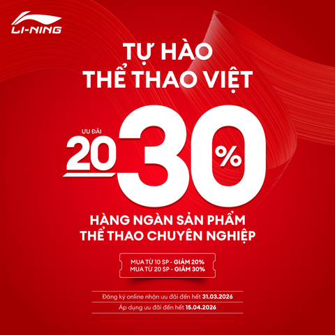 TỰ HÀO THỂ THAO VIỆT – ƯU ĐÃI ĐẶC BIỆT ĐẾN 30%