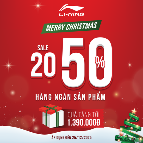 MERRY CHRISTMAS – LI-NING SALE 20-50% HÀNG NGÀN SẢN PHẨM + QUÀ TỚI 1,390K