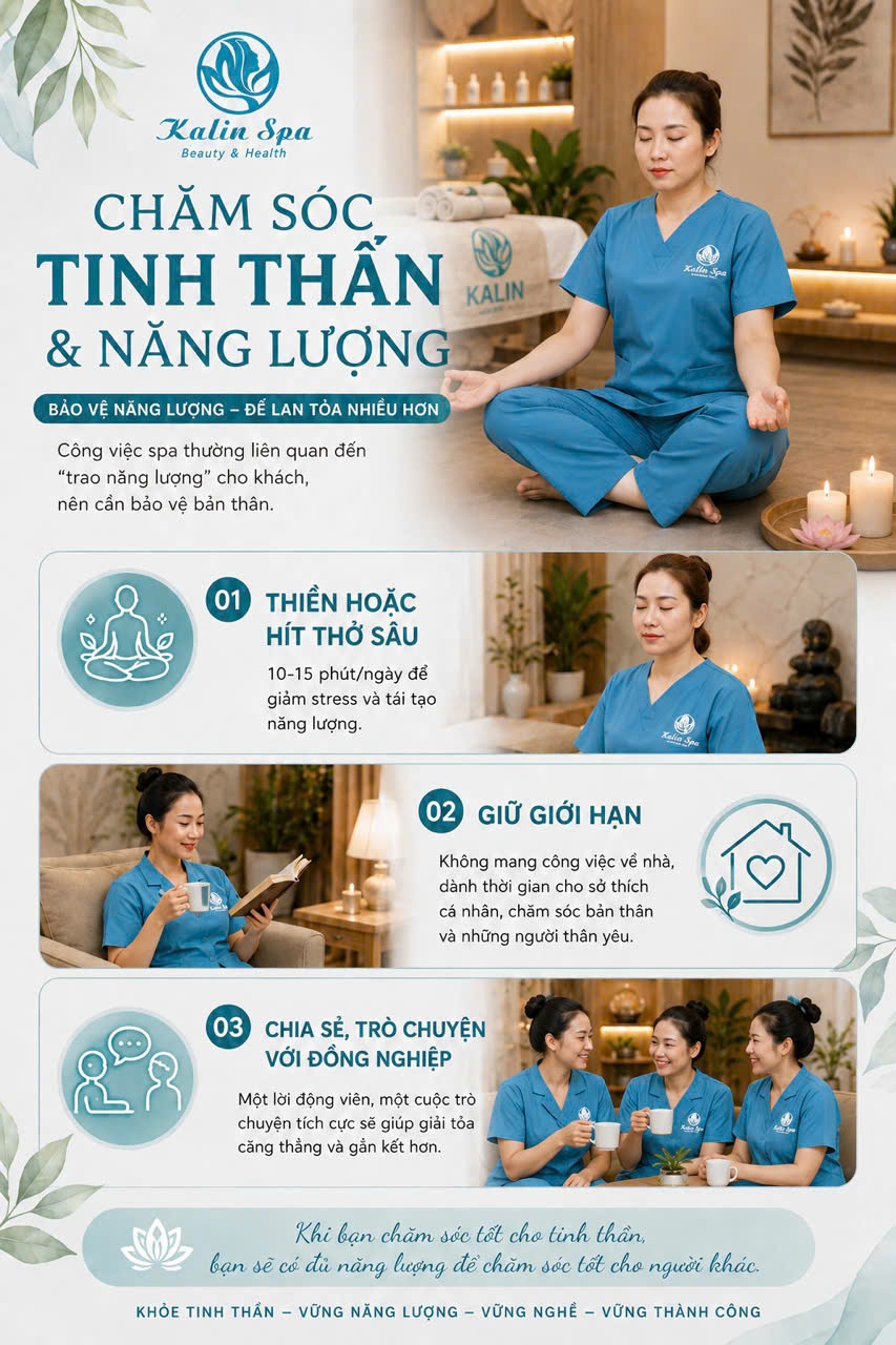 Làm thế nào để duy trì sức khỏe và năng lượng cho chuyên viên spa trị liệu?