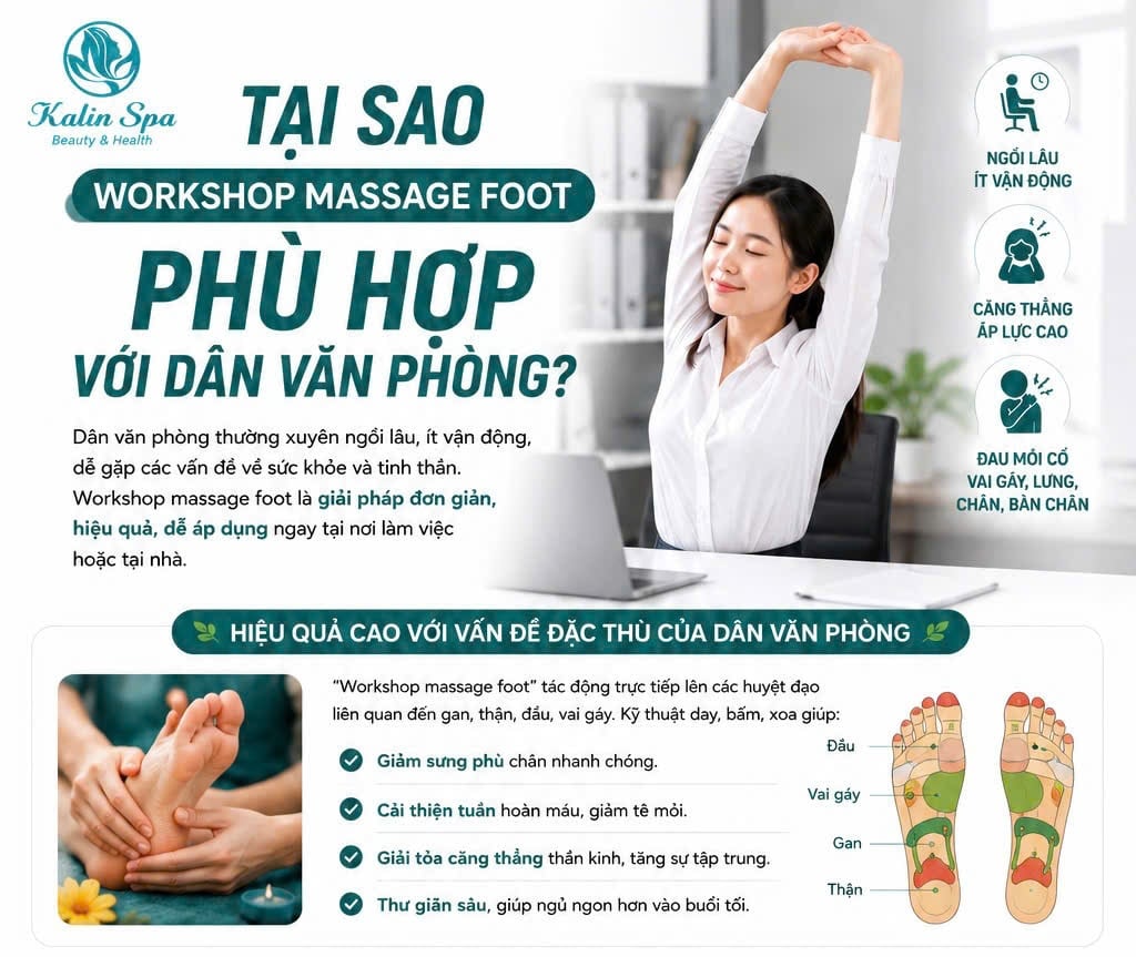 Workshop massage foot có phù hợp với dân văn phòng không?