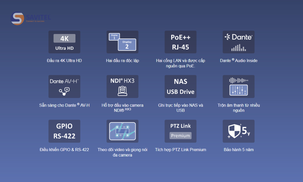 Được thiết kế cho các giảng đường lớn