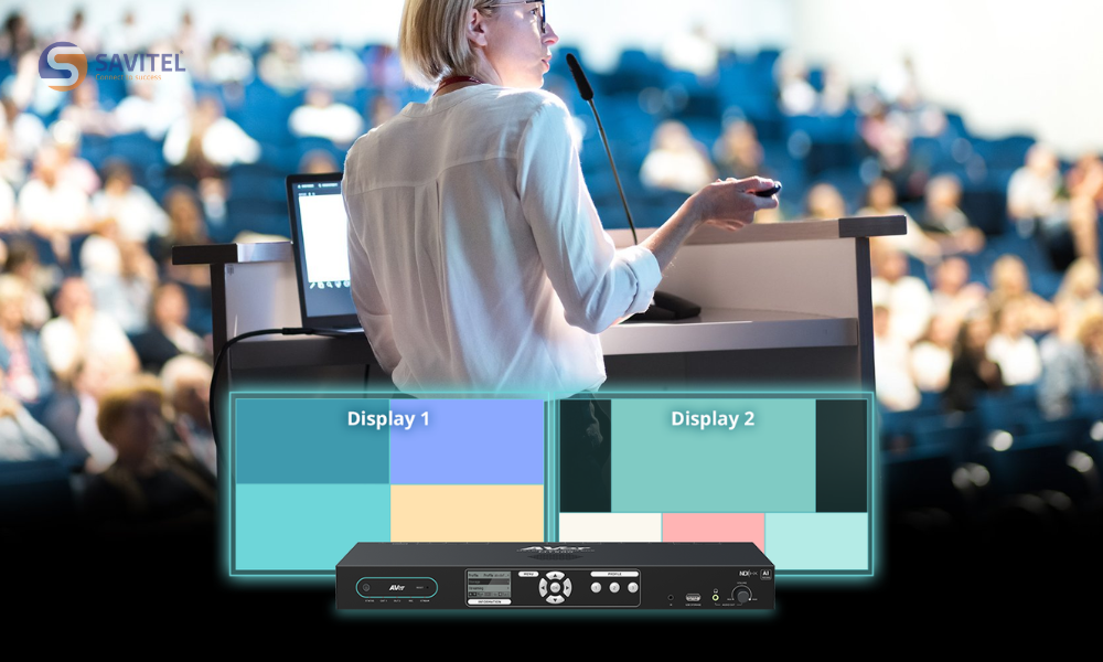 Hai đầu ra độc lập cung cấp hai luồng video và âm thanh riêng biệt
