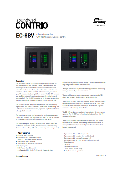 BSS EC-8BV datasheet