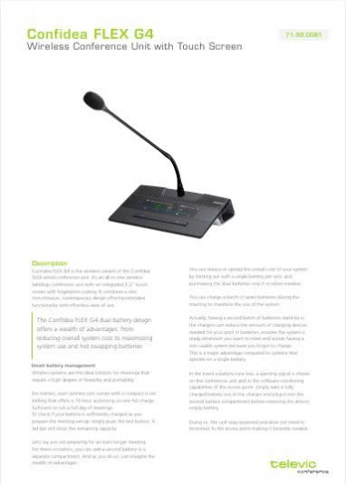 CONFIDEA FLEX G4 Datasheet