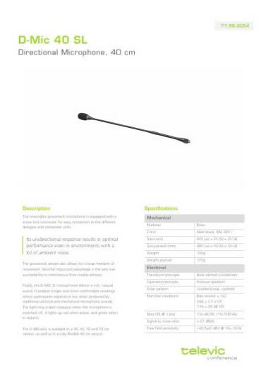 D-Mic 40 SL Datasheet