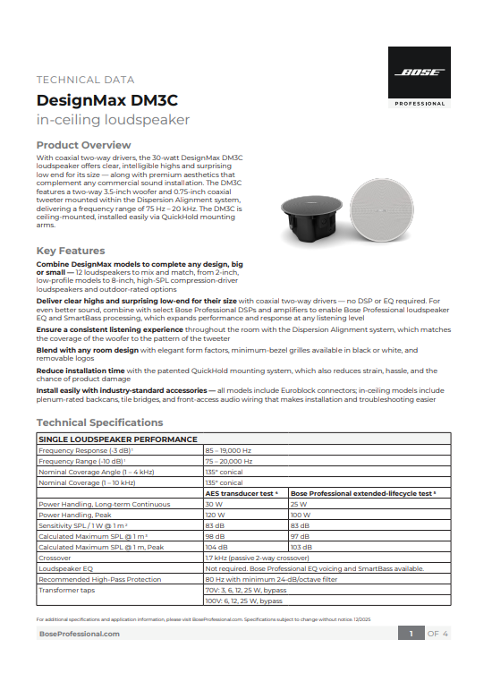 DesignMax DM3C Datasheet