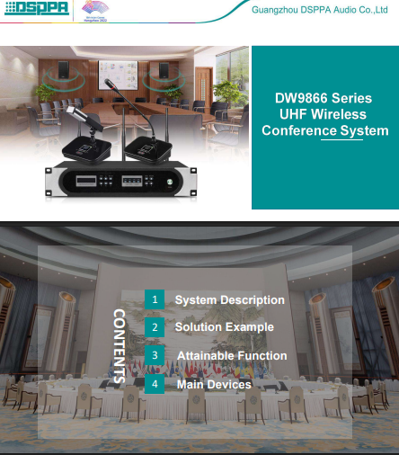 DW9866 UHF Wireless Microphone System Host Datasheet