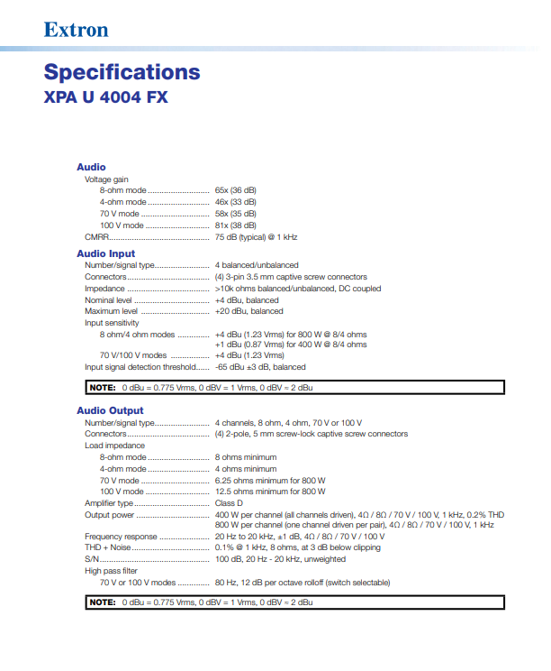 XPA U 4004 FX Datasheet