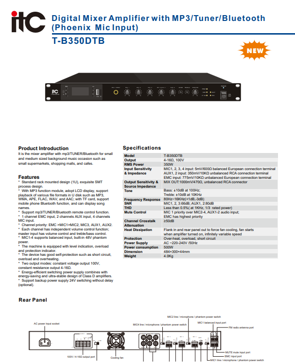 ITC T-B350DTB Datasheet