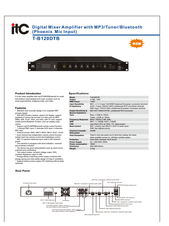 TC T-B120DTB Datasheet