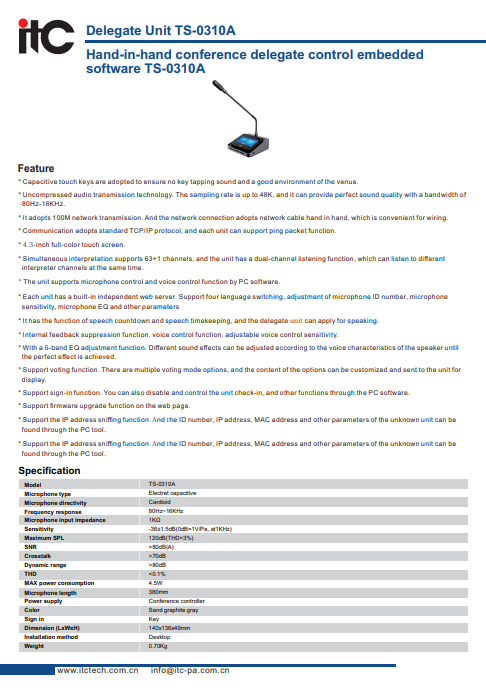 ITC TS-0310/ TS-0310A Datasheet
