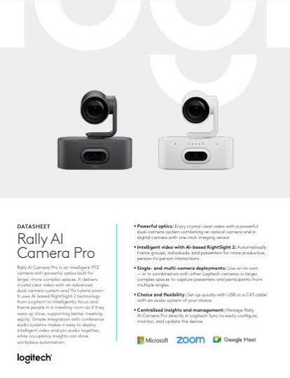 Logitech Rally AI Camera Pro Datasheet