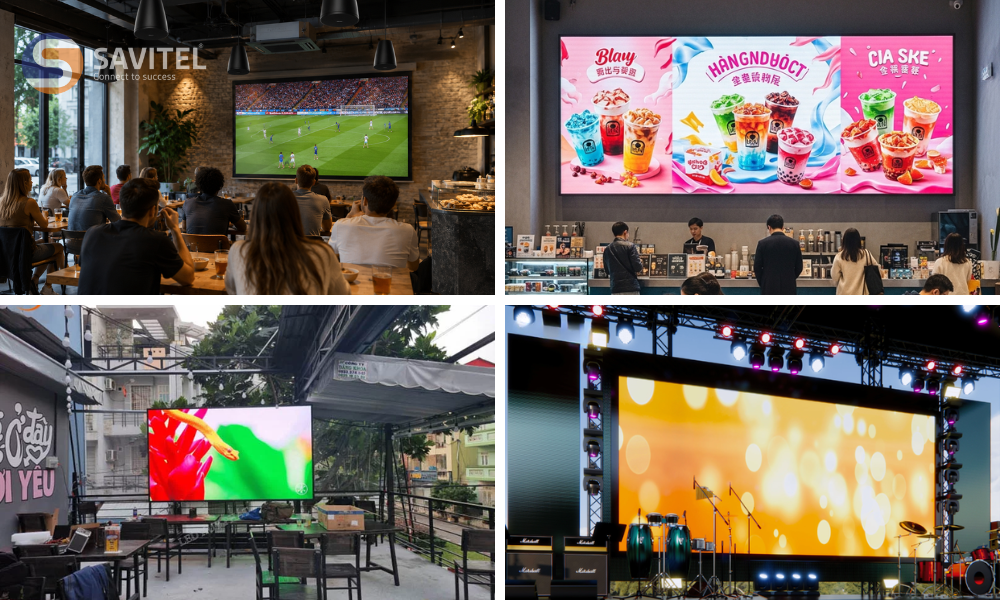 Màn hình LED quán Cafe trong nhà, ngoài trời