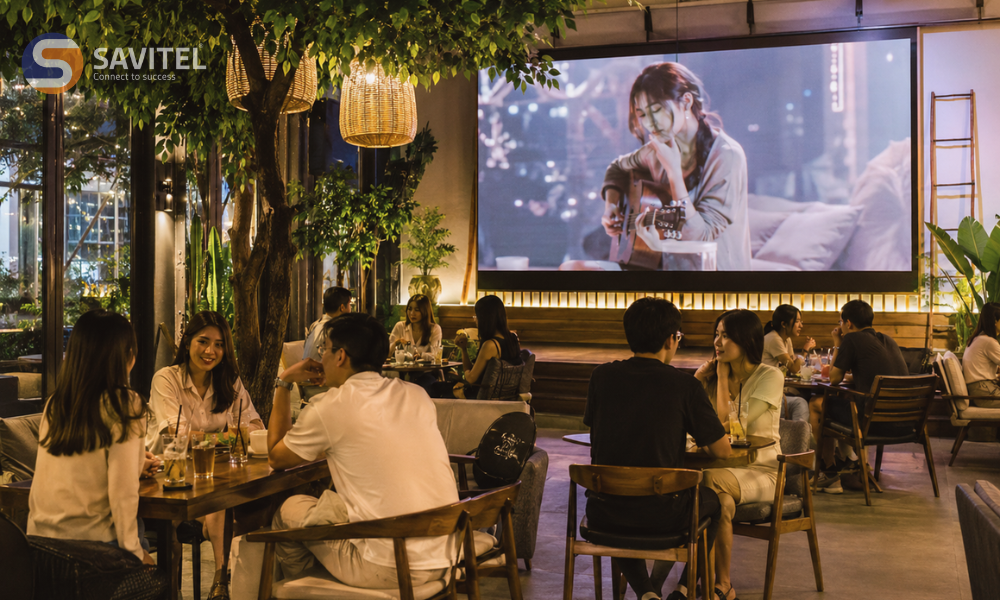 Màn hình LED quán Cafe phát nhạc, phim
