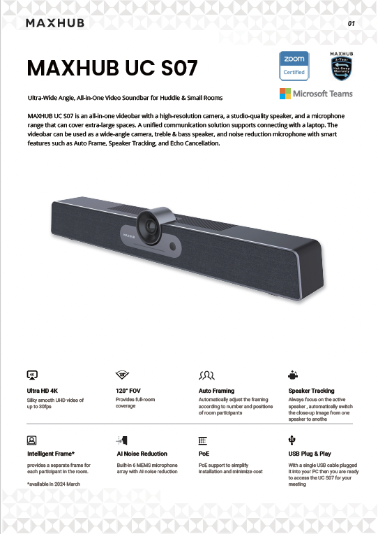 Maxhub UC S07 Datasheet