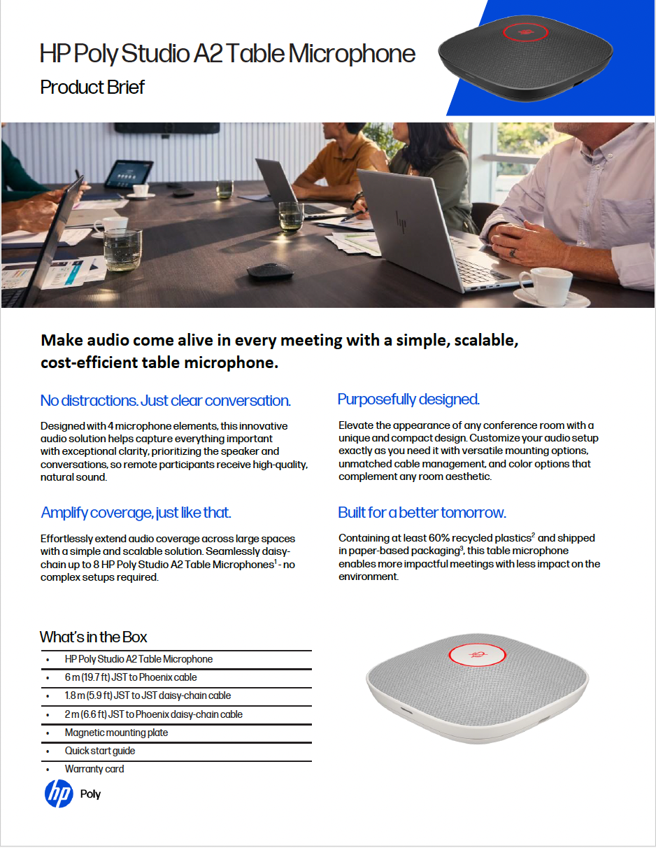 Poly Studio A2 Table Microphone Brochure