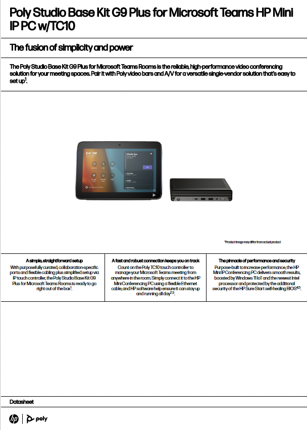 Poly Studio Base Kit G9 Plus Microsoft Teams Datasheet