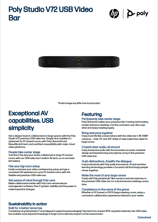 Polycom Studio V72 Datasheet