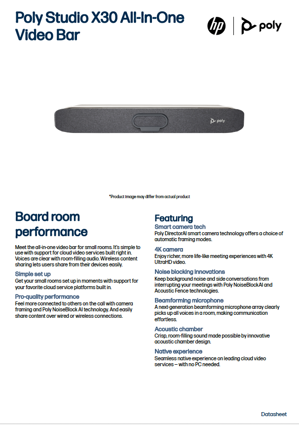 Poly Studio X30 Datasheet