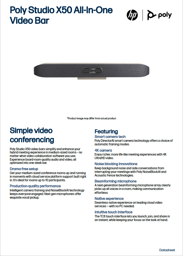 Poly Studio X50 Datasheet
