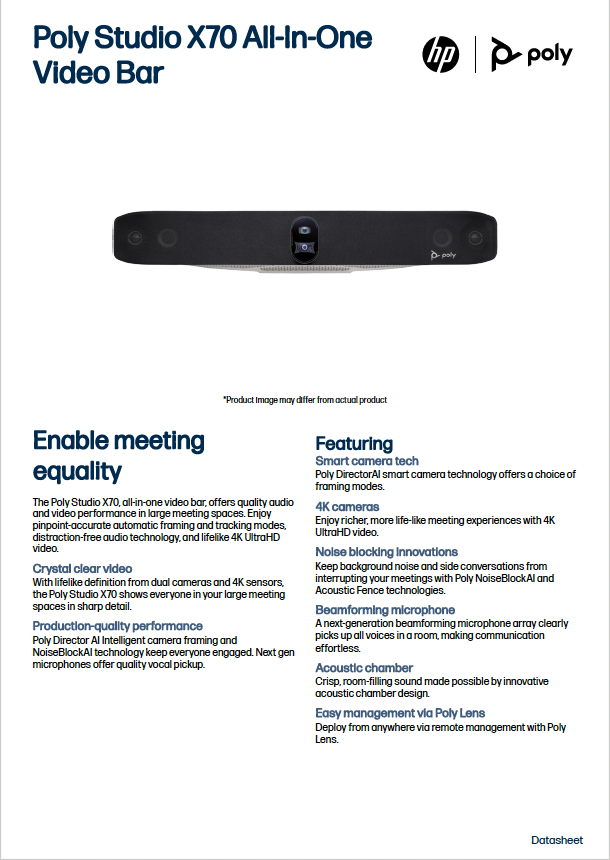 Poly Studio X70 Datasheet