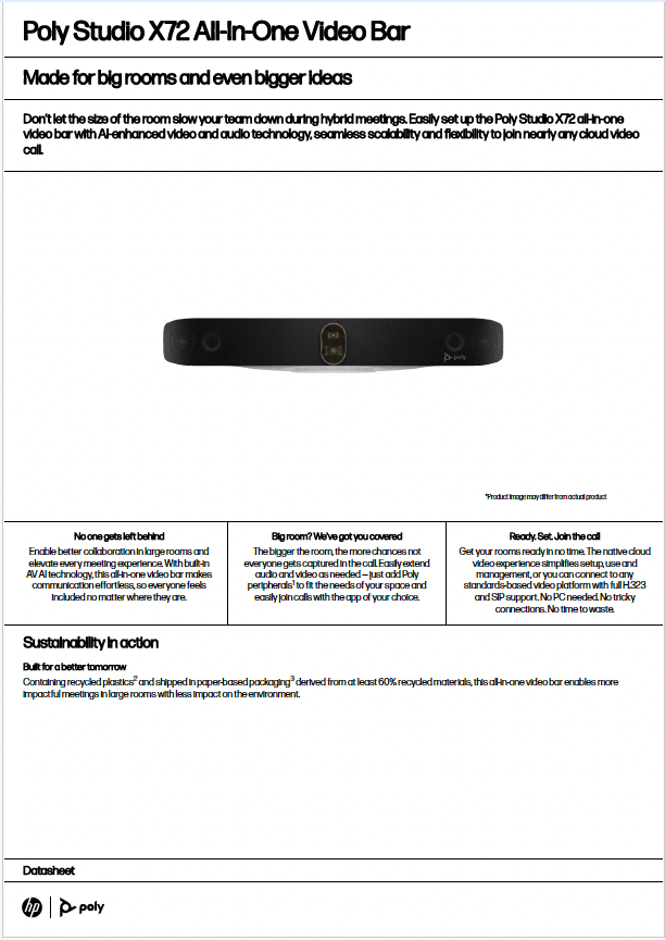 Polycom Studio X72 Datasheet