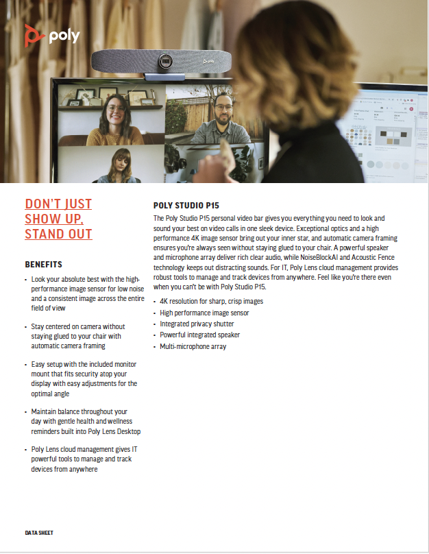 Poly Studio P15 Datasheet