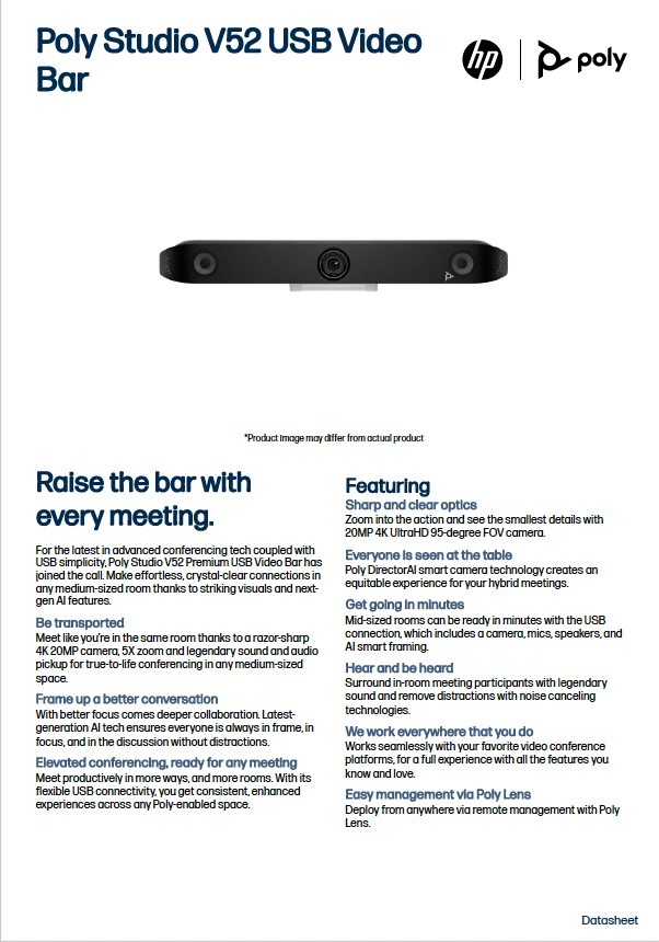 Poly Studio V52 Datasheet