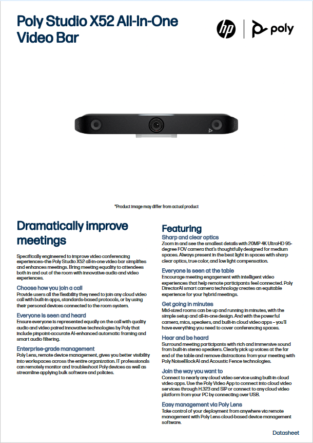 Poly Studio X52 Datasheet