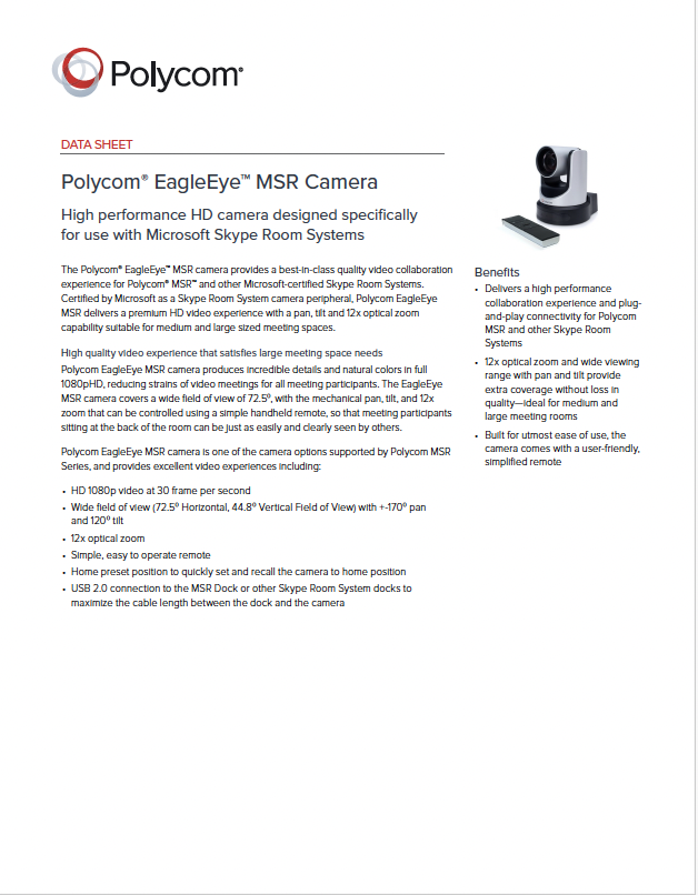 Polycom EagleEye MSR Datasheet