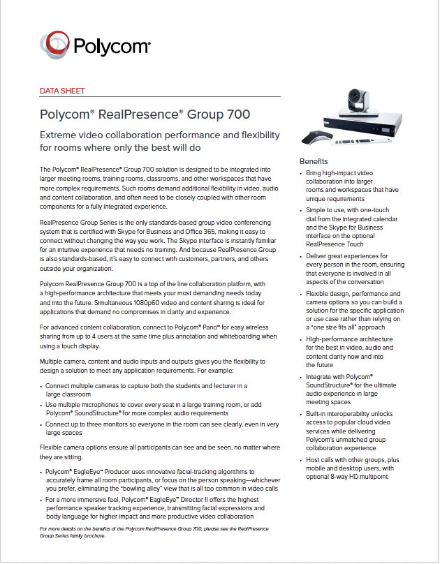 Polycom Group 700 Datasheet