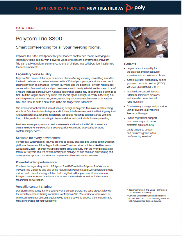 Polycom Trio 8800 Datasheet