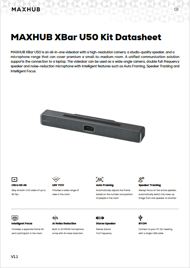 Maxhub Xbar U50 Datasheet