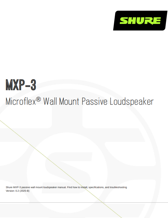 Shure MXP-3 Datasheet