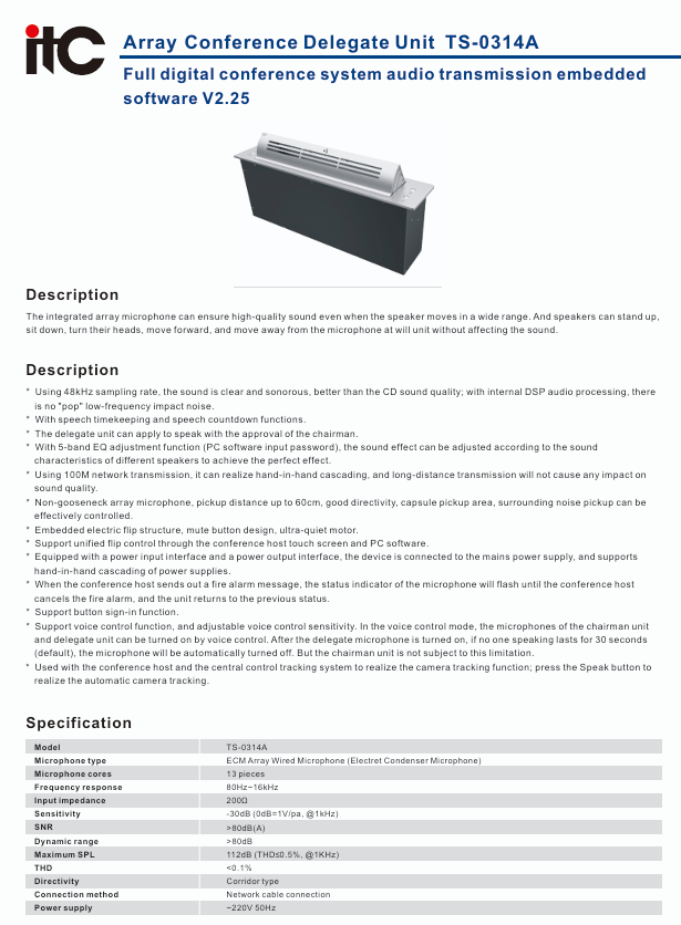 TS-0314/TS-0314A Datasheet
