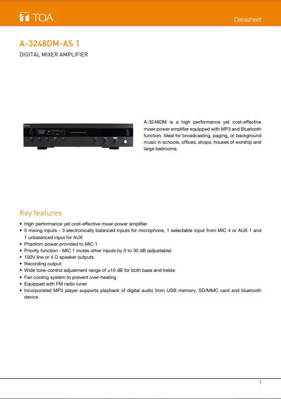 TOA A-3248DM-AS Datasheet