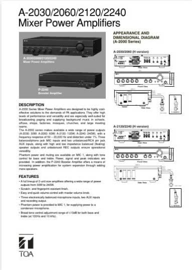 amply toa a 2120 Datasheet