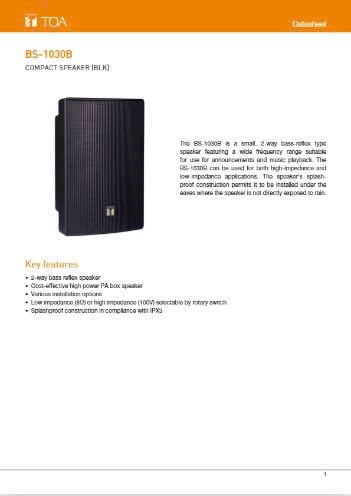TOA BS 1030B Datasheet