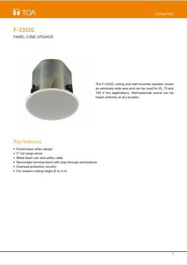 TOA F 2322C Datasheet