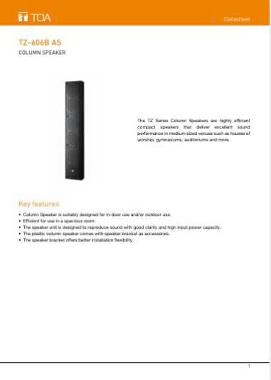 TOA TZ-606B AS Datasheet
