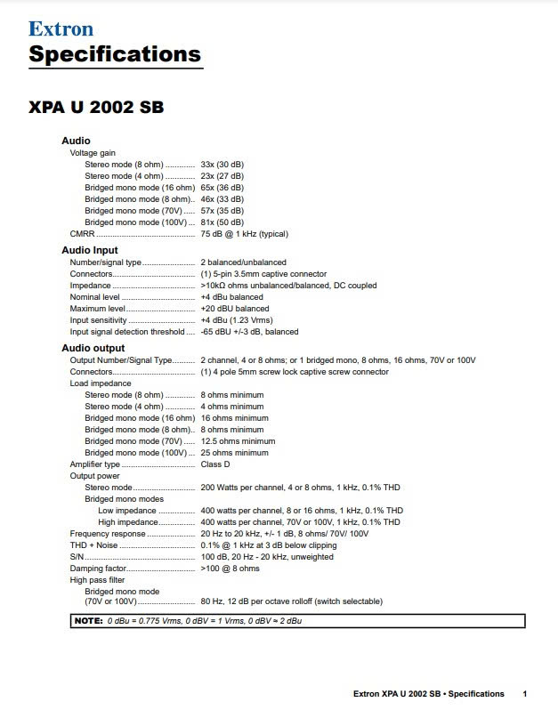 XPA U 2002 SB Datasheet