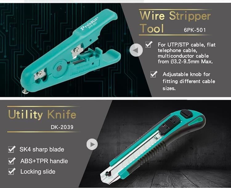 Bộ Dụng Cụ Thi Công Mạng Chuyên Nghiệp Pro'sKit PK-4013