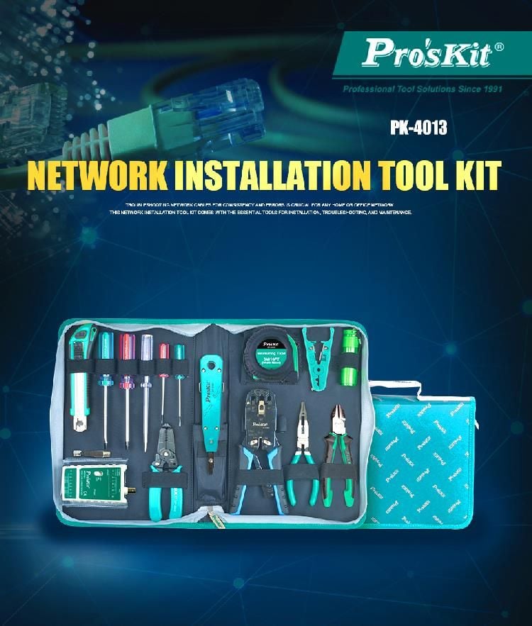 Bộ Dụng Cụ Thi Công Mạng Chuyên Nghiệp Pro'sKit PK-4013