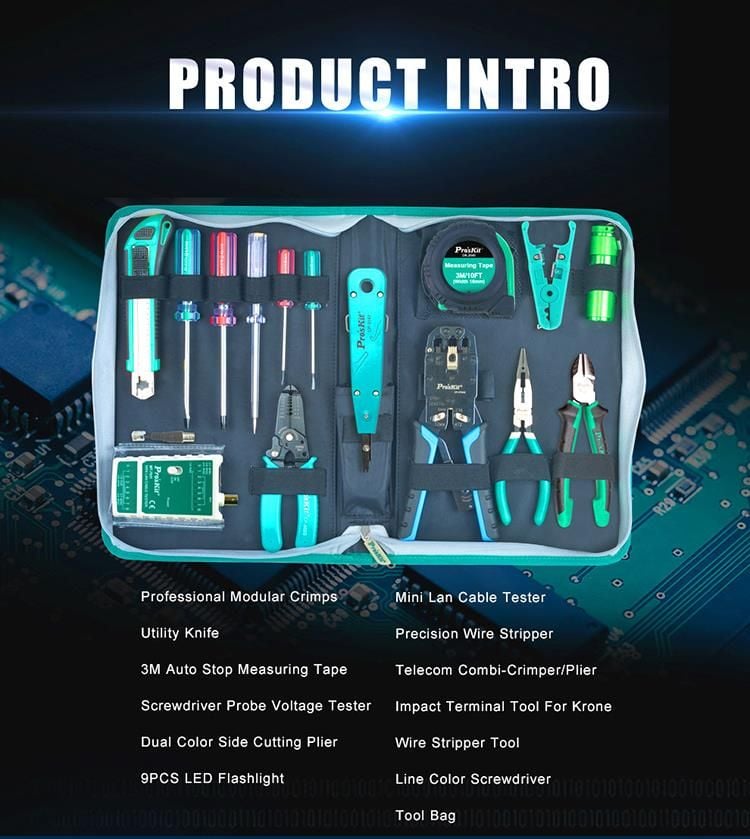 Bộ Dụng Cụ Thi Công Mạng Chuyên Nghiệp Pro'sKit PK-4013
