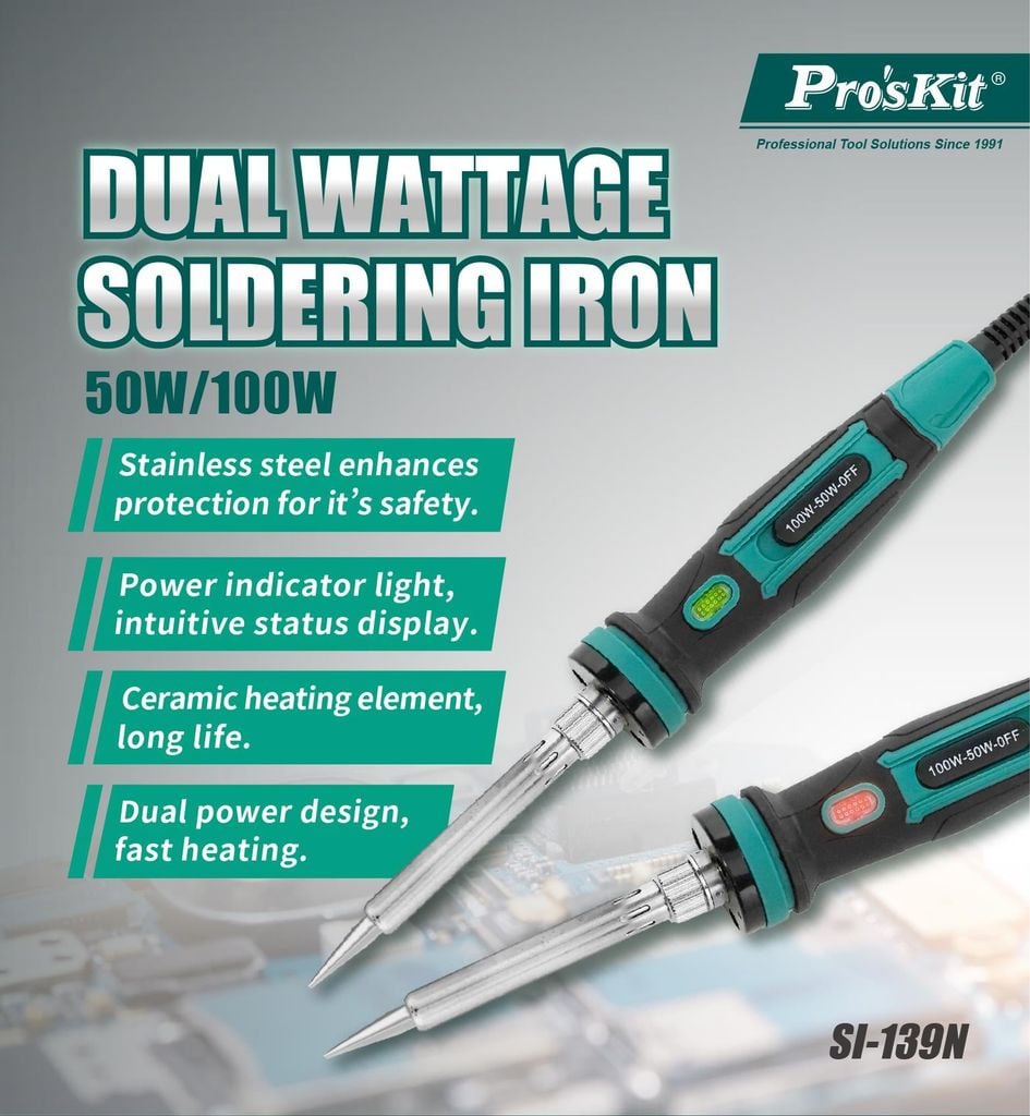 Mỏ Hàn Nhiệt Hai Công Suất Pro'sKit SI-139NB