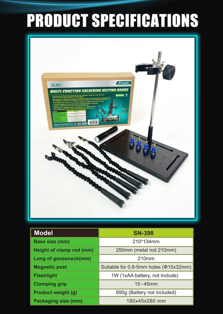 Bộ Kẹp Mạch Hàn Đa Năng Pro'sKit SN-398